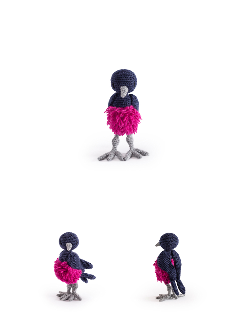 toft ed's animal Travis the Pink Robin amigurumi crochet